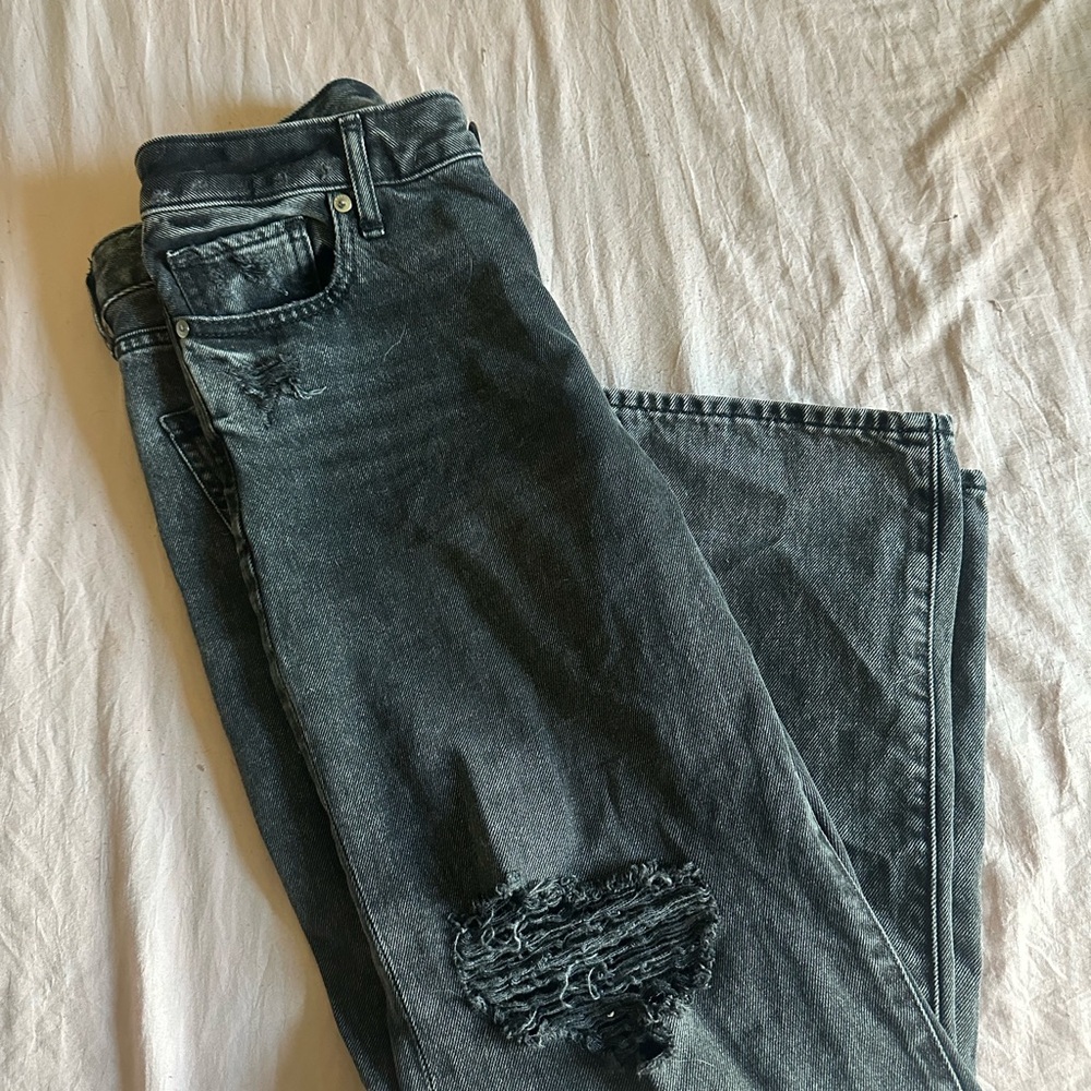 Distressed Black Denim Jeans